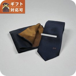 ダニエルウェリントン DANIEL WELLINGTON ネクタイ＆チーフ＆タイバー 3点セット DW02800001 メンズ ネイビー ネクタイ