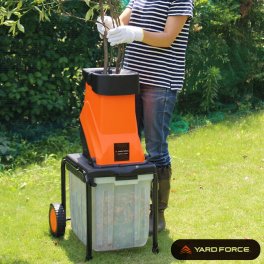 ヤードフォース YARD FORCE 枝シュレッダー[粉砕機 電動 木 枝 ウッドチッパー 家庭用 コンパクト ガーデン 剪定 庭 手入れ 掃除 ガーデンシュレッダー 保護メガネ 手袋押込み棒 セット シュレッター]