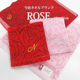 ★今治タオルブランドハンカチ★ローズレディース★イニシャル刺しゅう入れ★★無料ラッピング入り★  [還暦祝い・お礼・お返し・お祝い・誕生日・母の日・記念日・送別・挨拶・プレゼント・プチギフト・自分へのご褒美]