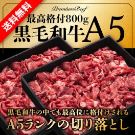 【The Oniku】A5黒毛和牛切り落とし800g（400g×2P） すき焼き 焼肉 肉 牛肉 切り落とし 食品 冷凍 スライス 敬老の日 2026 御祝  内祝 プレゼント ギフト お歳暮 送料無料