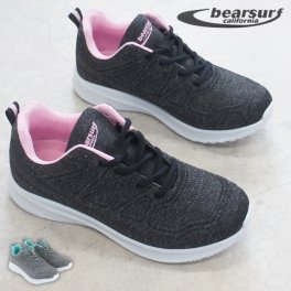 BEAR SURF ベアサーフ スニーカー レディース 軽量 軽い 防水 撥水 ひも 紐 介護士 ヘルパー ブラック 黒 ウォーキング ジョギング 作業靴 女性 婦人 母の日 mzbs1053