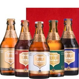 ビールギフト 飲み比べ 5本セット【無料 ラッピング メッセージカード】 有名 ベルギー クラフトビール 「シメイ」 330ml 5種 詰め合わせ CHIMAY レッド ゴールド ホワイト ブルー グリーン トラピストビール 地ビール のし対応 ギフト箱付 内祝い お返し 会社 取引先 上司 50代 60代 70代 送料無料