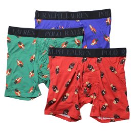ポロラルフローレン：HOLIDAY GIFT SET ボクサーブリーフ 3PK (RL2000レッド/イングリッシュグリーン/ラグビーロイヤル)[ボクサーパンツ/ 男性下着/ メンズインナー/人気ブランド/おすすめギフト/誕生日プレゼント/メンズファッション]