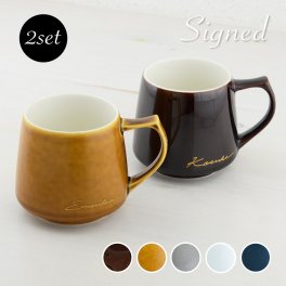 結婚祝い 名入れ ペア マグカップ 【サインド＊アポロマグ（２個セット・BOX付き）】誕生日プレゼント ギフト おしゃれ 記念日 サプライズ 結婚記念日 お揃い コーヒーカップ 
