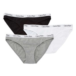 カルバンクライン Calvin Klein(CK) ショーツ ビキニ パンツ アンダーウェア 3枚セット アソート コットン お買い得 インナー 下着 QD3588 999 レディース ブラック+グレー+ホワイト