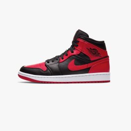 ナイキ エア ジョーダン 1 ミッド “ブレッド” レッド/ブラック NIKE AIR JORDAN 1 MID “Bred” Red/Black メンズ スニーカー 554724-074
