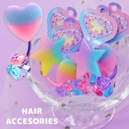 ヘアゴム ハート スター グラデ かわいい 女の子 セットゴム アクセ おしゃれ 女子 子供 子ども 誕生日 プレゼント 雑貨 ヘアアクセ 髪留め 髪飾り ヘアアクセサリー 低学年 小学生 キッズ ファッション雑貨 ギフト 贈り物 お誕生日 子供会 お誕生日会