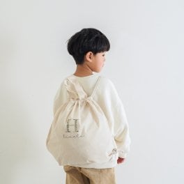 【名入れ刺繍可】ベビー キッズ　ナップサック <initial> 一升餅 お着替え入れ　リュック
