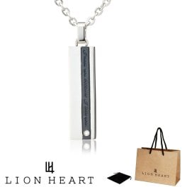 正規品 ライオンハート LION HEART ペンダント ネックレス 04N121 04N121SM ステンレス 316L サージカルステンレス キュービックジルコニア プレート モチーフ メンズ ブラック シルバー 男性 ギフト プレゼント おすすめ 誕生日 クリスマス バレンタイン お祝い 新品 送料無料