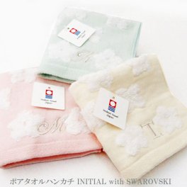 ★今治タオルブランドハンカチ★ポア★イニシャル刺しゅう入れ★無料ラッピング入り★  [お礼・お返し・お祝い・誕生日・母の日・記念日・送別・挨拶・プレゼント・プチギフト・今治タオル]