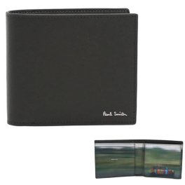ポールスミス Paul Smith 二つ折り財布 折り畳み M1A4833 二折財布小銭入付き ブラック BLACK レザー メンズ