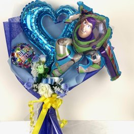 キャラクターバルーンバンチ（バズライトイヤー）送料無料 卒業　卒業式　お誕生日　発表会　結婚式　退職