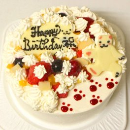 とことこでかぐま生クリームケーキ５～７号　[誕生日ケーキ かわいい プレゼント バースデーデコレーション]