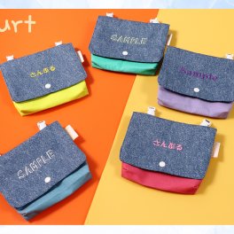 オリジナル 移動ポケット ハンカチ ティッシュ 入れ 世界に一つだけ 刺繍 名入れ