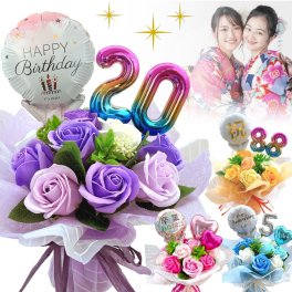 ソープフラワー 花束 ブーケ バルーン フラワー ギフト 成人式 卒園 卒業 入学 誕生日