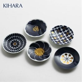 【専用BOX入り・無料ラッピング】キハラ KIHARA Botanical ボタニカル 有田焼 豆皿 金 花 モチーフ 5枚セット 食器セット 箱入り お祝い 正月 元旦 引き出物 外国 お土産 ギフト 贈り物 プレゼント【国内正規取扱店】