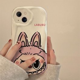 ラブブ スマホケース iPhoneケース かわいい 立体パーツ付き カートゥーン風 ソフトケース 落下防止 耐衝撃 多機種対応 キャラクター風 デコケース ガーリー スマホアクセサリー プレゼント labubu 15 16 14 13 12 11