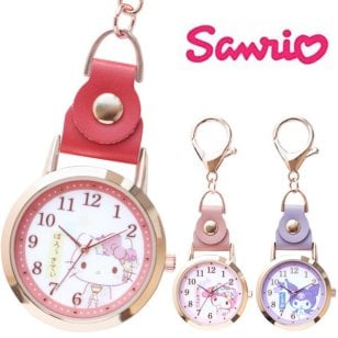 時計 サンリオキャラクターズ 和柄 キーチェーンウォッチ SNR006 定形外 送料無料 ハローキティ マイメロディー クロミ レディース ウォッチ 和風 ナースウォッチ バック キーホルダー 日本 お土産 和装 かわいい パッケージ付 ギフト 仕事 学校