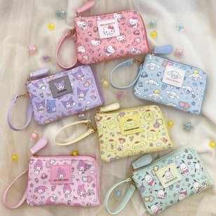 サンリオ 公式 公認 マイメロディ シナモロール クロミ ハローキティ ポムポムプリン ポチャッコ リール付きキー&パスポーチ サンリオキャラ キーケース パスケース かわいい サンリオ レディース グッズ プレゼント 可愛い ギフト キーパスポーチ 新学期 通学 新生活