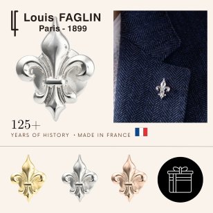 Louis FAGLIN ルイファグラン Lys ゆりの紋章 ラペルピン ピンズ シルバー ゴールド ローズゴールド プレゼント ギフト父 彼氏 夫 結婚祝い 誕生日