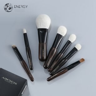 送料無料 ★AINOCHIメイクブラシ7本セットー黒檀シリーズ 化粧筆 メイクブラシセット メイク道具 化粧ポーチ付き　メイク　ブラシ　贈り物