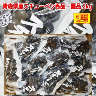 青森県産スチューベンぶどう　秀品　4ｋｇ(2kg×2箱）　贈答にも　送料無料！12－24房程度