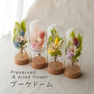 【ミニ花束/ブーケドーム】フラワードーム　誕生日プレゼント プリザーブドフラワー　ドライフラワー  花束 花 ギフト 誕生日 男性 花 プレゼント 誕生日プレゼント 女性