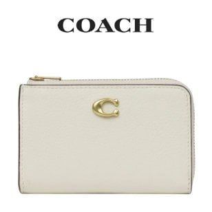 送料無料 コーチ COACH アウトレット 誕生日 レディース 小物 キーケース CR513 B4/HA(ブラス×チョーク) ホワイト (プレゼント ブランド カードケース フラグメントケース レザー ジップ 小銭入れ)