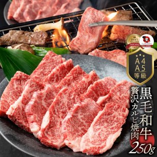 【A4,A5等級 黒毛和牛 とろける カルビ 焼肉250g】のしOK プレゼント ギフト 牛肉 送料無料(※一部地域を除く)