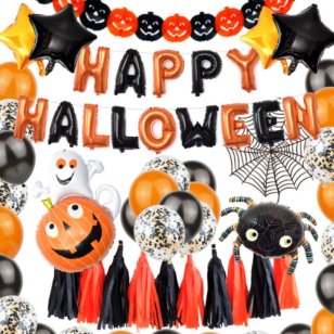 ハロウィンバルーン タッセル ２ ハロウィン かぼちゃ 幽霊 パーティー 風船 飾り 装飾 店舗 幼稚園 小学生 インスタ 映え 英会話 パーティー猫 ネコ