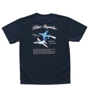ドライTシャツ ブルーインパルス 基地ショップ限定 Tシャツ 飛行機 航空自衛隊 自衛隊 グッズ 半袖 エンブレム オリジナル 紺 ネイビー 速乾 吸水 アクロバット飛行 展示飛行 正規品 防衛省 ワンポイント バックプリント メンズ ユニセックス メッシュ ギフト プレゼント