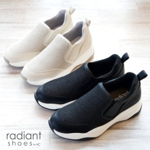 radiant shoes スニーカー スリッポン レディース 3E ミドルカット メッシュ ラメ 軽量 厚底 ウエッジソール 快適インソール 滑りにくい 誕生日 結婚記念日 母 妻 祖母 娘 父 夫 祖父 息子 友達 親戚 兄弟 父の日 母の日 クリスマス ホワイトデー 卒業 入学 バレンタインデー ラッピング ギフト