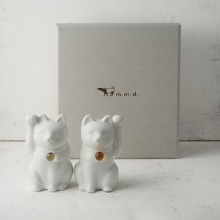 【組み合わせは144通り！セミオーダーできる招き猫】Jeramic MANEKINEKO / 白 / ペアセット / ギフトボックス付き / 瀬戸焼 置物【送料無料（北海道・沖縄を除く）】