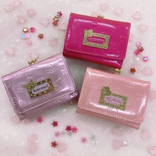 サンリオ 公式 公認 ハローキティ キティちゃん キティ マイメロディ マイメロ クロミ クロミちゃん がま口 ミニ財布 口金財布 サンリオキャラクター かわいい エナメル 平成 Y2K ギャル ラインストーン モノグラム レディース プレゼント 財布 新学期 通学 新生活 三つ折り