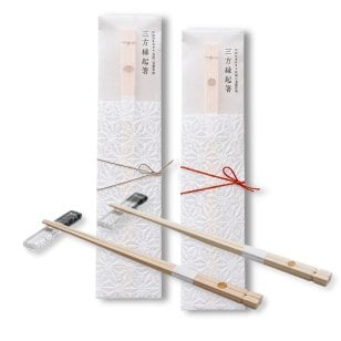 三方縁起箸 開運招福・心願成就 2膳セット（扇・丸）