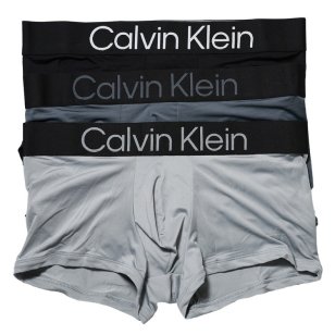 カルバンクライン：MICROFIBER STRETCH BOLD LOGO ローライズボクサーパンツ 3PK (ブラック／タービュレンス／ウルフグレー)[ボクサーパンツ/ 男性下着/ メンズインナー/人気ブランド/おすすめギフト/誕生日プレゼント/メンズファッション]