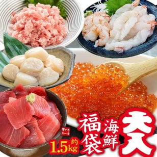 【送料無料・時短ギフト】大入り海鮮福袋 海鮮5種詰め合わせ 赤エビ いくら ほたて ネギトロ 南マグロ（お年賀 敬老の日 お中元 お歳暮 プレゼント グルメ 贈り物 母の日 父の日 御祝 内祝い 景品 コンペ ご褒美 誕生日 出産祝い 結婚 上司 男 女 友達 新築 引越 送別会 定年 退職祝い 還暦 喜寿 海鮮 おつまみ 銀婚 高級 タイパ）[[大入り海鮮福袋]