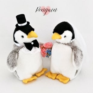 ペンギン ウェルカムドール 完成品 ウエディング 人形 結婚式 受付 ギフト 祝電 電報に 結婚式ぬいぐるみ 祝電 電報 ギフト