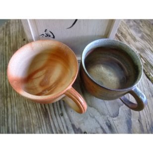  小西陶古 | ペアマグカップセット(桟切/緋襷)【備前焼/和食器/窯元/食器】