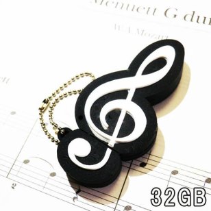 usbメモリ 32gb USBメモリ 32GB ト音記号 フラッシュメモリー USBドライブ メモリ メディア かわいい 写真 画像 動画 音楽 データ保存 楽器 面白い 雑貨 プレゼント 北海道 沖縄 送料無料