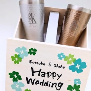 人気商品【ペアメタルサーモタンブラー】名入れ｜オリジナル木箱入り｜両親｜結婚プレゼント タンブラー