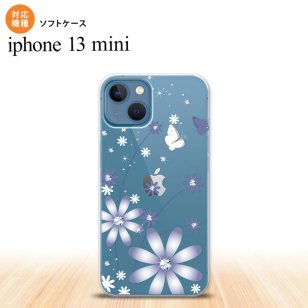 iPhone13mini iPhone13 mini ケース ソフトケース 花柄 ガーベラ 透明 紫 iPhone ミニ 5.4インチ  おしゃれ かわいい メンズ レディース キッズ デザインたくさん nk-i13m-tp074