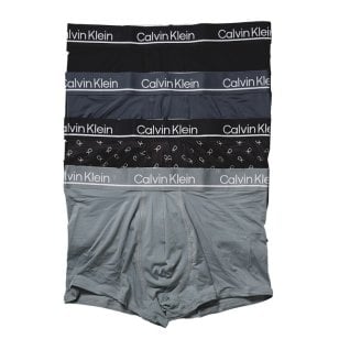 カルバンクライン：MICRO STRETCH PLUS ローライズボクサーパンツ 4PK (ブラック／タービュランス／CKブラック／ウルフグレー)[ボクサーパンツ/ 男性下着/ メンズインナー/人気ブランド/おすすめギフト/誕生日プレゼント/メンズファッション]