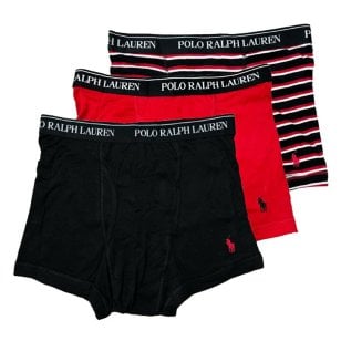 ポロ ラルフローレン POLO Ralph Lauren ボクサーパンツ ショート 3枚組 アソート セット クラシックフィット 前開き 下着 アンダーウェア NCTRP3 U1O メンズ ブラック+レッド