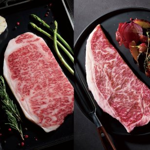 カードタイプ　常陸牛・知床牛　サーロインステーキ　食べ比べセット