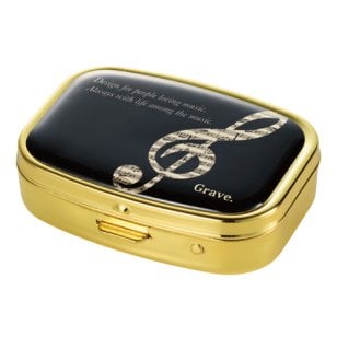 ミラー付きアクセサリーケース♪　※お取り寄せ商品 引き出物 記念品  【音楽雑貨 音符・ピアノモチーフ】ト音記号 ピアノ雑貨ｃ