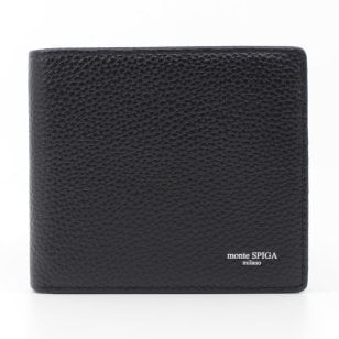 モンテスピガ　monte SPIGA　二つ折り財布　MOSMSP104BK　ブラック　黒　レザー　牛革　ウォレット