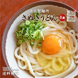 池上製麺所　生うどん6食　だし醤油付き うどん【送料無料】