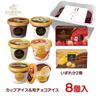 敬老の日 お中元 残暑見舞い アイス ギフト対応 ゴディバ アイス 全8個セット90ml×6個＋10ml×5粒×2個