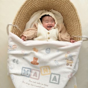 【お名前入りブランケット】Hello Baby ハローベビー 赤ちゃん 新生児 名入れ ギフト 出産祝い ニューボーン 誕生日 出産準備 撮影アイテム ベビーブランケット